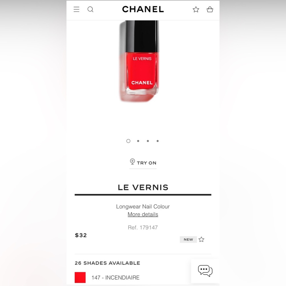 NWT Chanel Le Vernis Nail Colour 147 Incendiaire